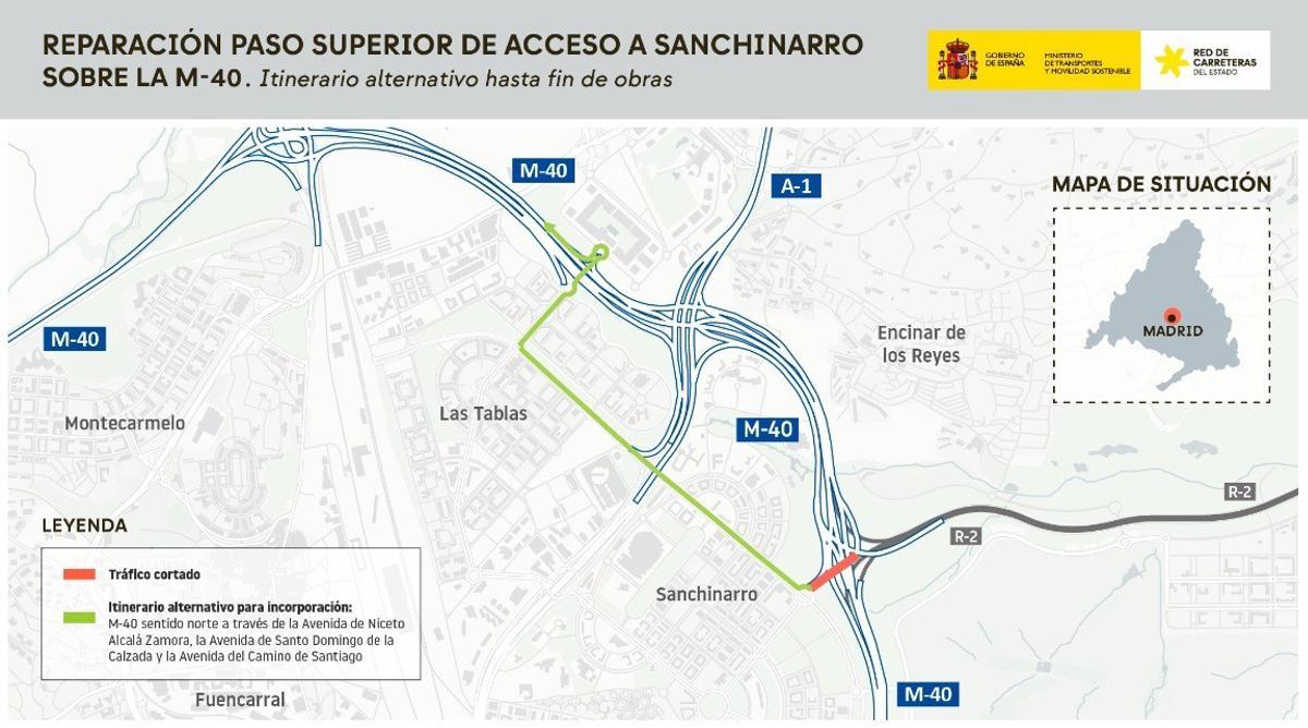Reparación del Paso Superior de Acceso a Sanchinarro sobre la M-40