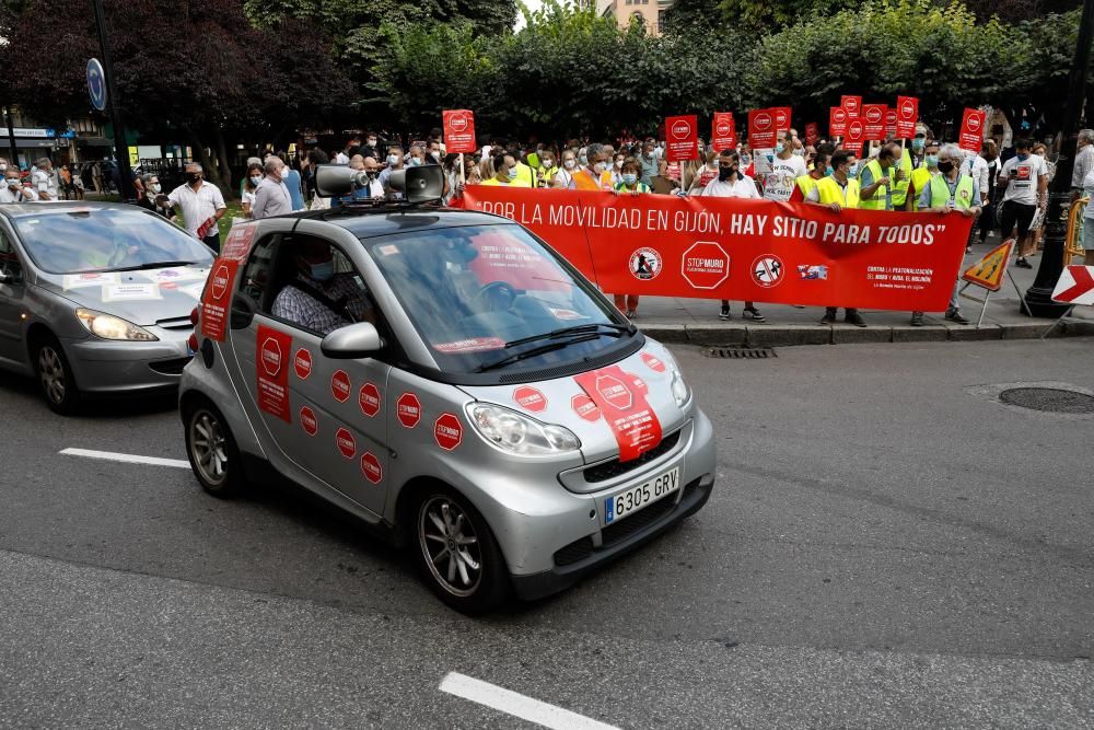 Movilización contra las peatonalización en Gijón