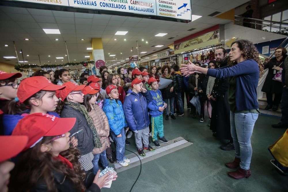 Versos de Rosalía en el mercado de O Calvario