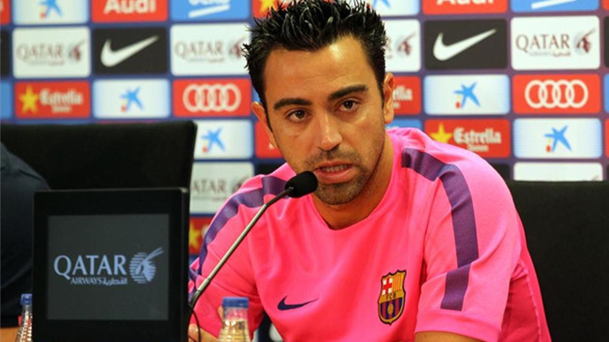 Xavi, en rueda de prensa este viernes en la Ciutat Esportiva