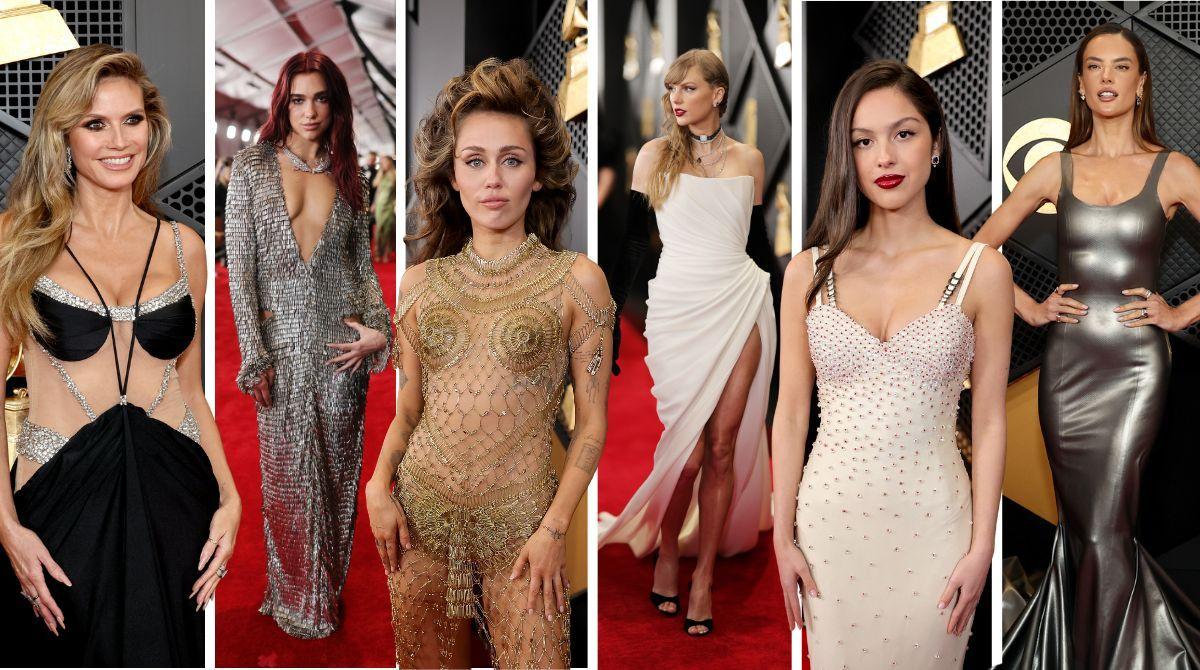 La alfombra roja de los Premios Grammy 2024: Heidi Klum, Dua Lipa, Miley Cyrus, Taylor Swift, Olivia Rodrigo y Alessandra Ambrosio