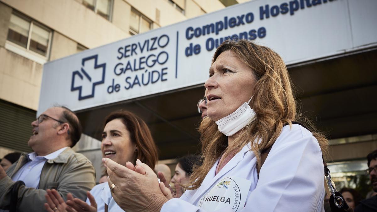 Imaxe dunha das xornadas da folga de médicos, o pasado 13 de abril, en Ourense