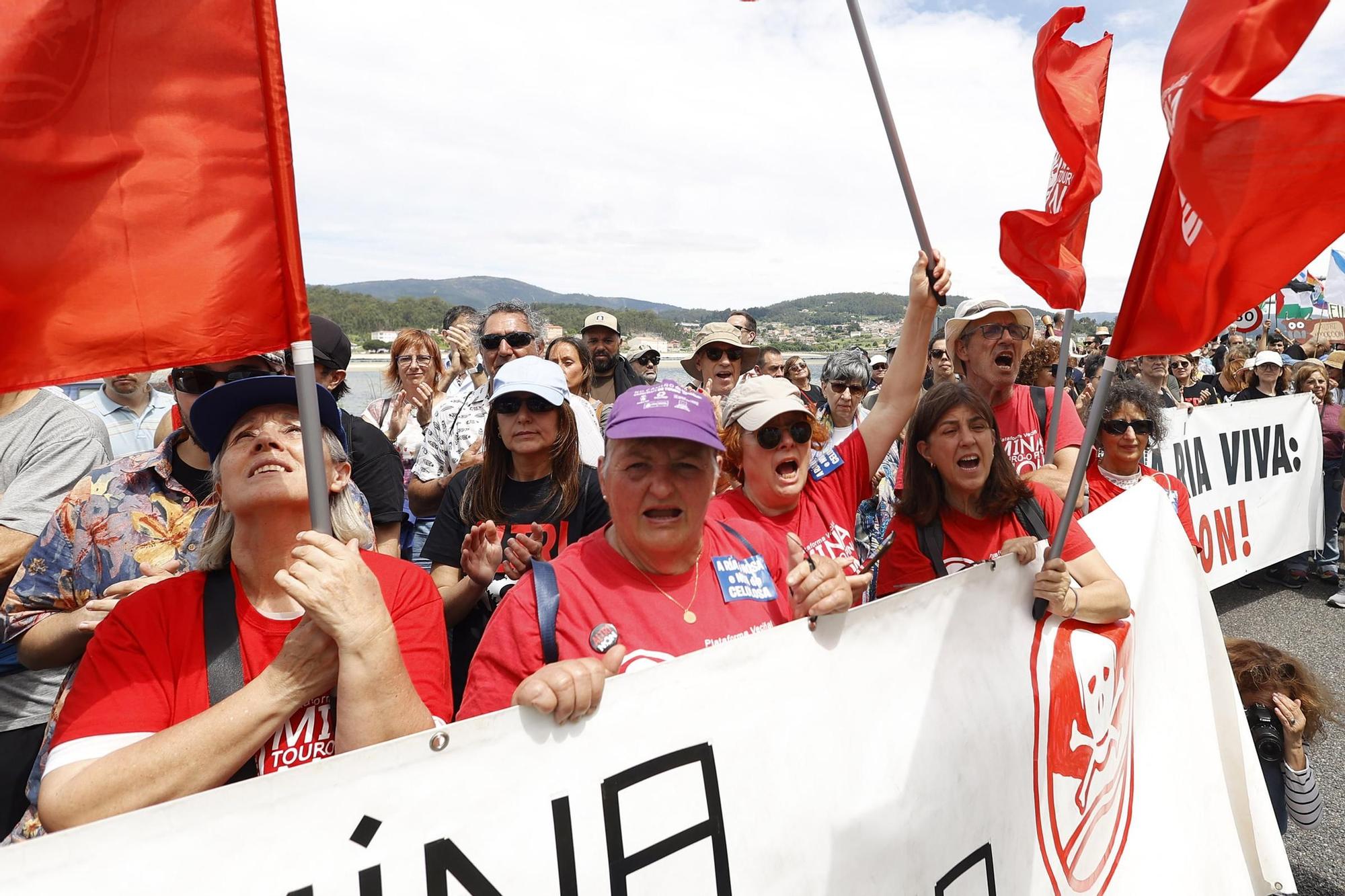 Miles de gallegos marchan de Pontevedra hasta Lourizán en protesta por las celulosas de Ence y Altri