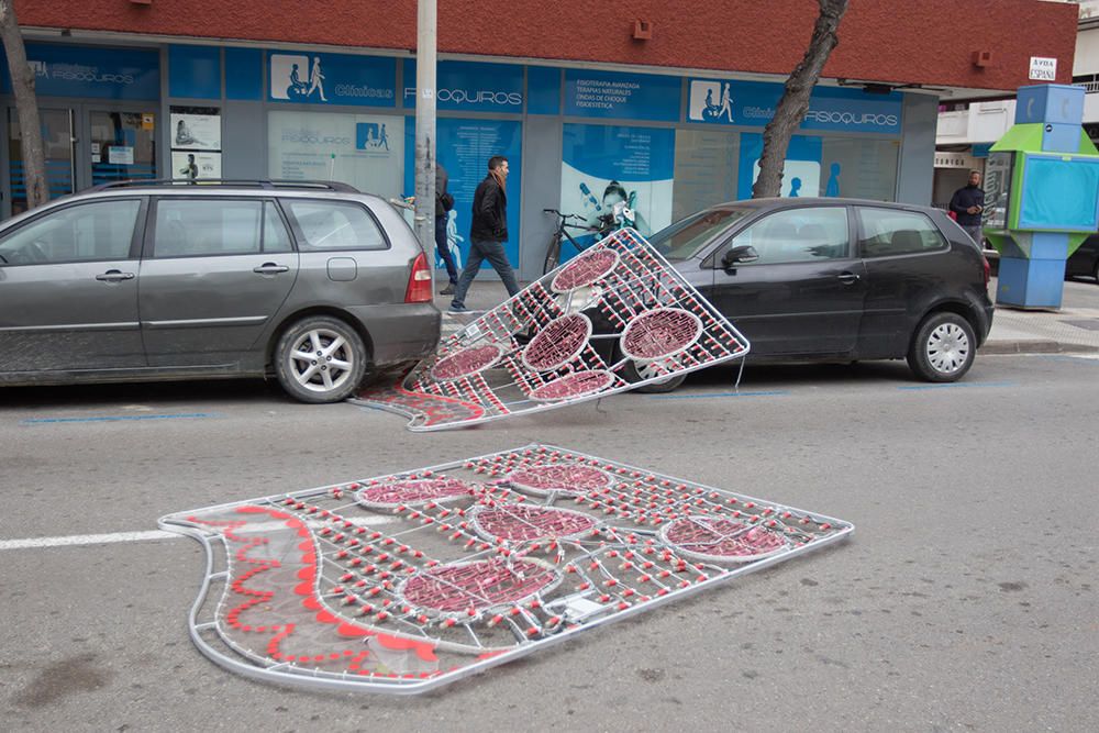 Destrozos por el temporal en Ibiza.