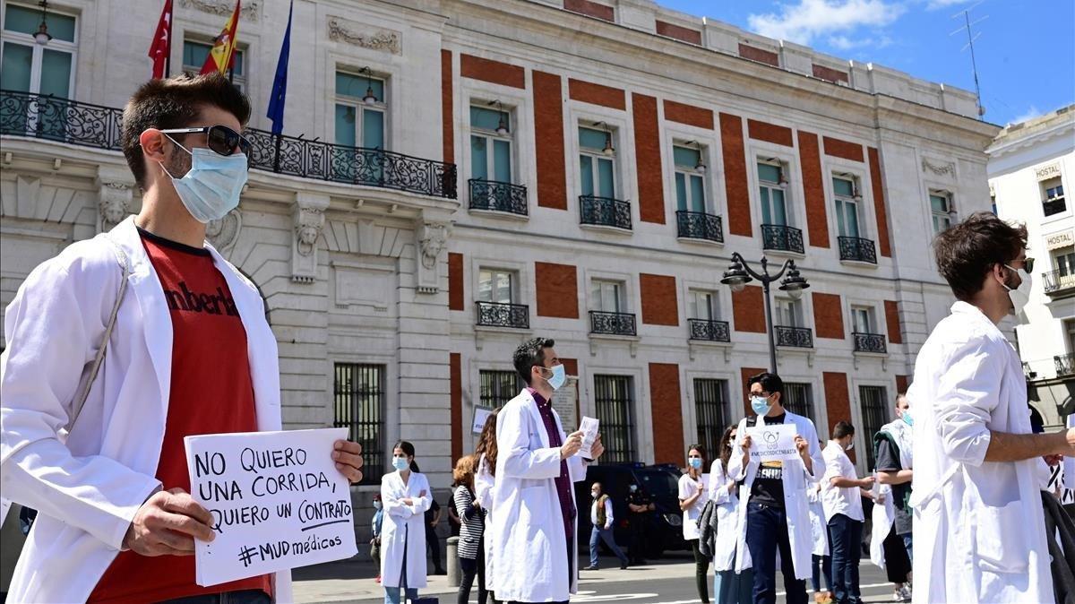 Manifestación de la organización Médicos Unidos por sus Derechos en Madrid