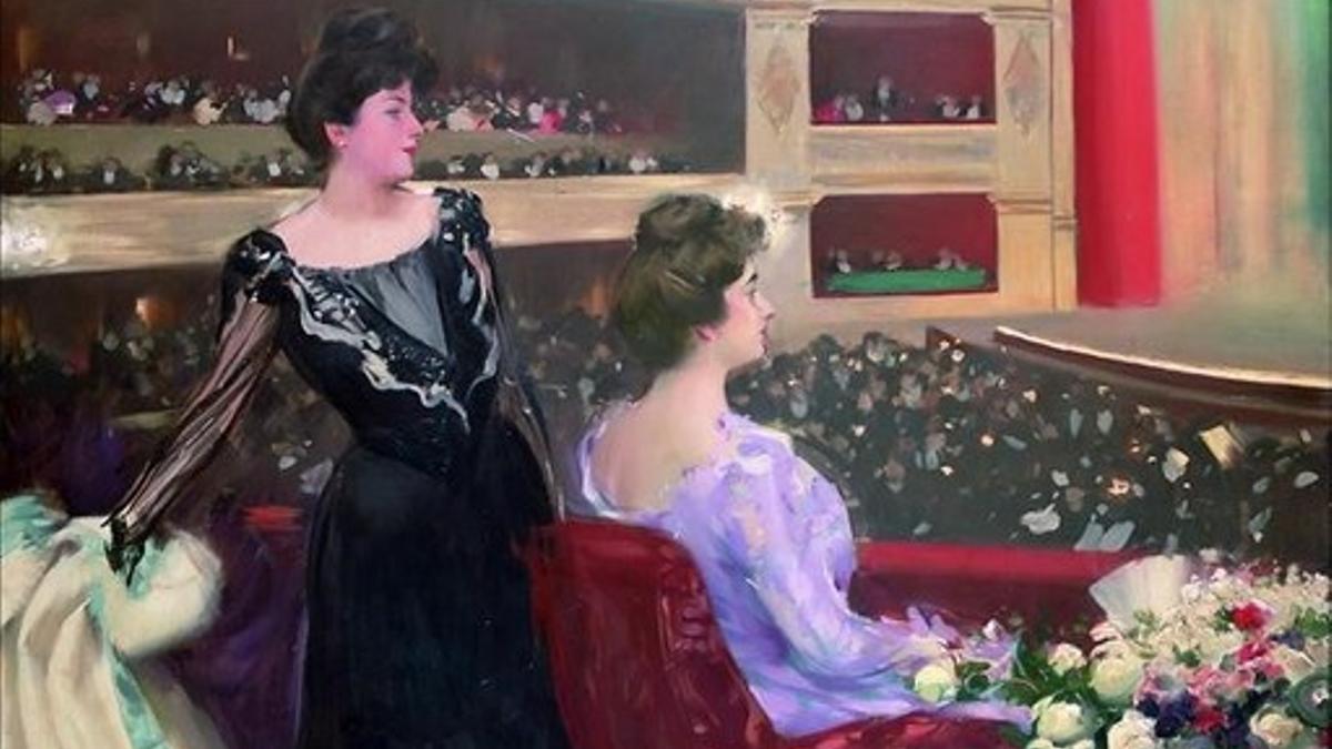 'El Liceu', uno de los cuadros de Ramon Casas que cuelgan de las paredes del Cercle del Liceu.