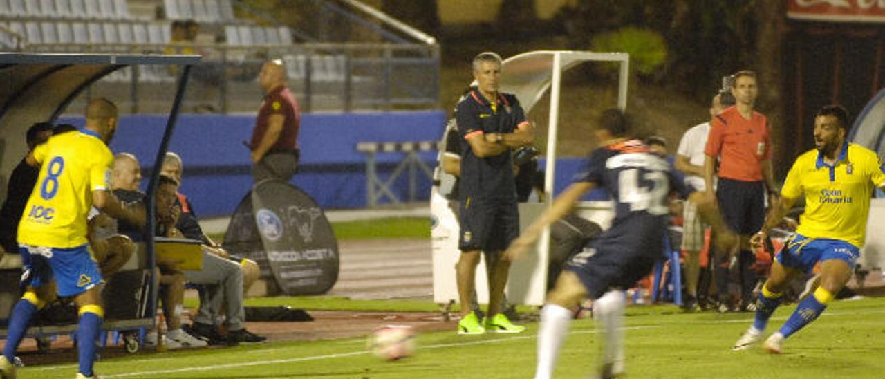 Quique Setién, ayer, en el Municipal de Maspalomas.