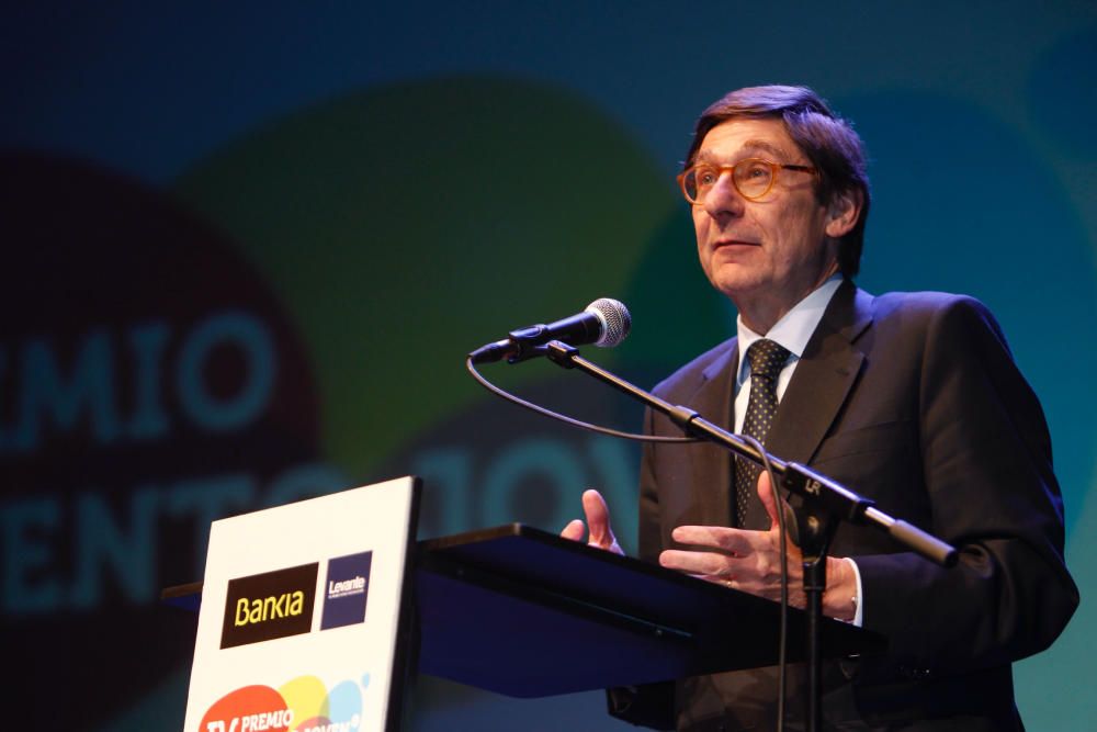 El presidente de Bankia, José ignacio Goirigolzarri, pronuncia su discurso.