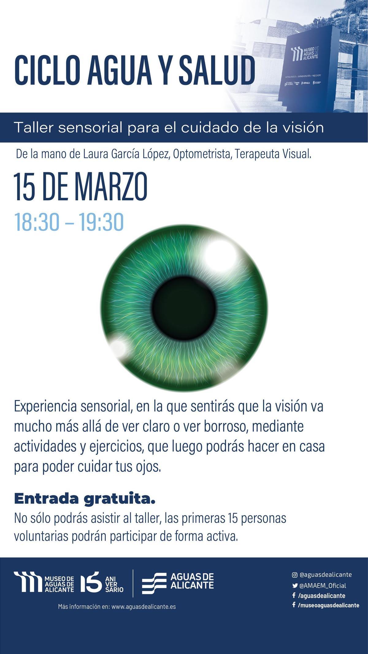 Programa del taller sensorial de este viernes en el Museo de Aguas