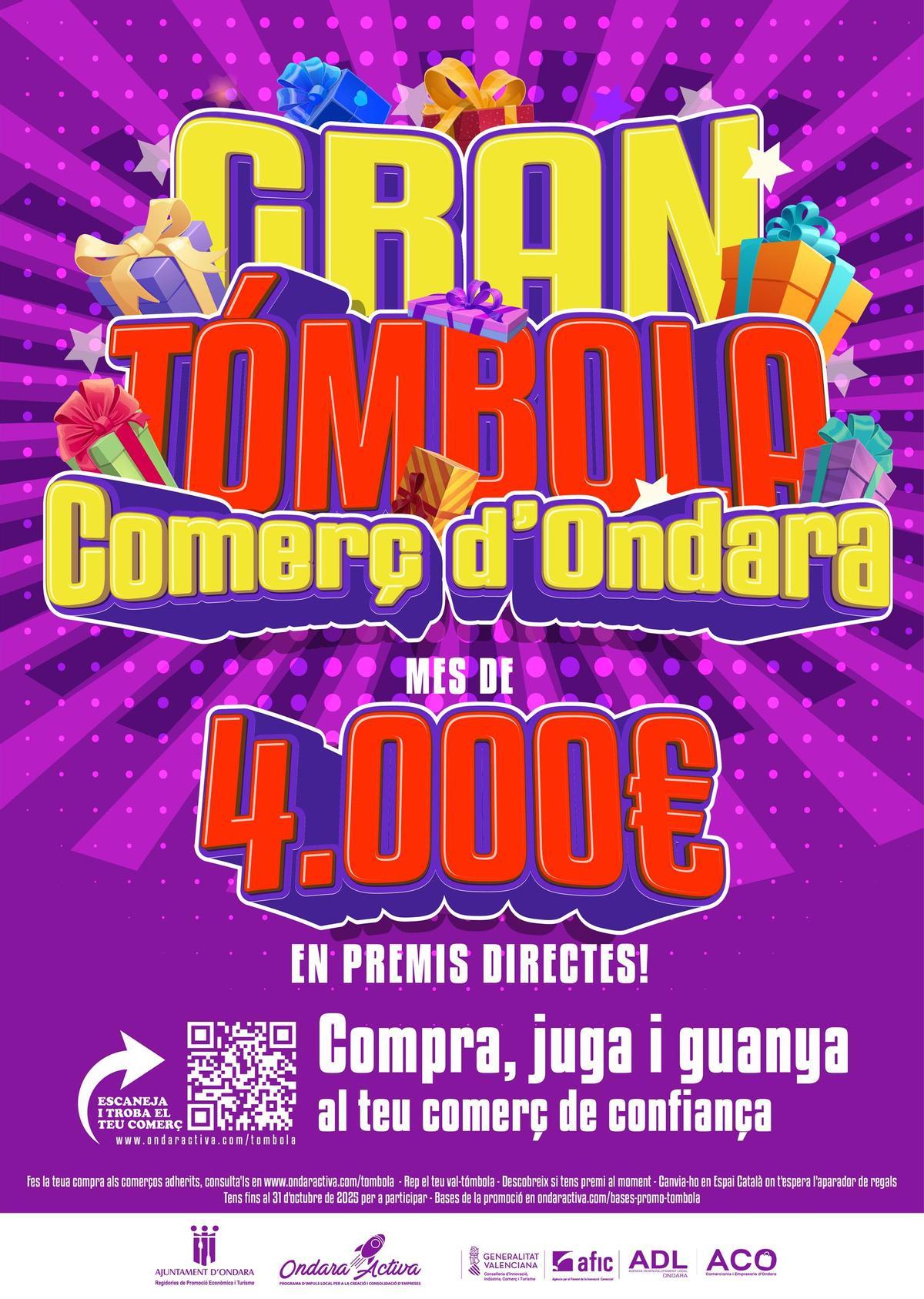 Cartel de &quot;La Gran Tómbola del Comerç d'Ondara&quot;