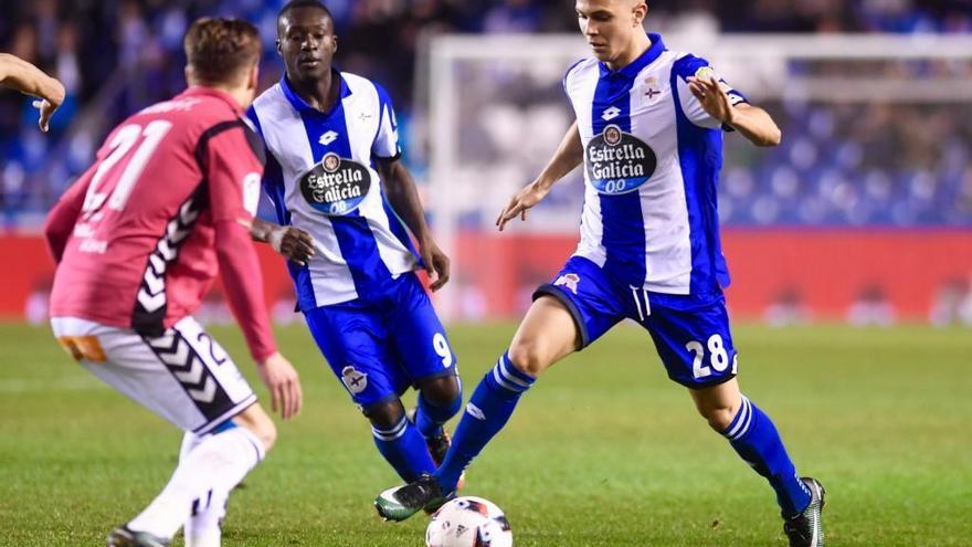 Pinchi con la camiseta del Deportivo en un partido de Copa del Rey.