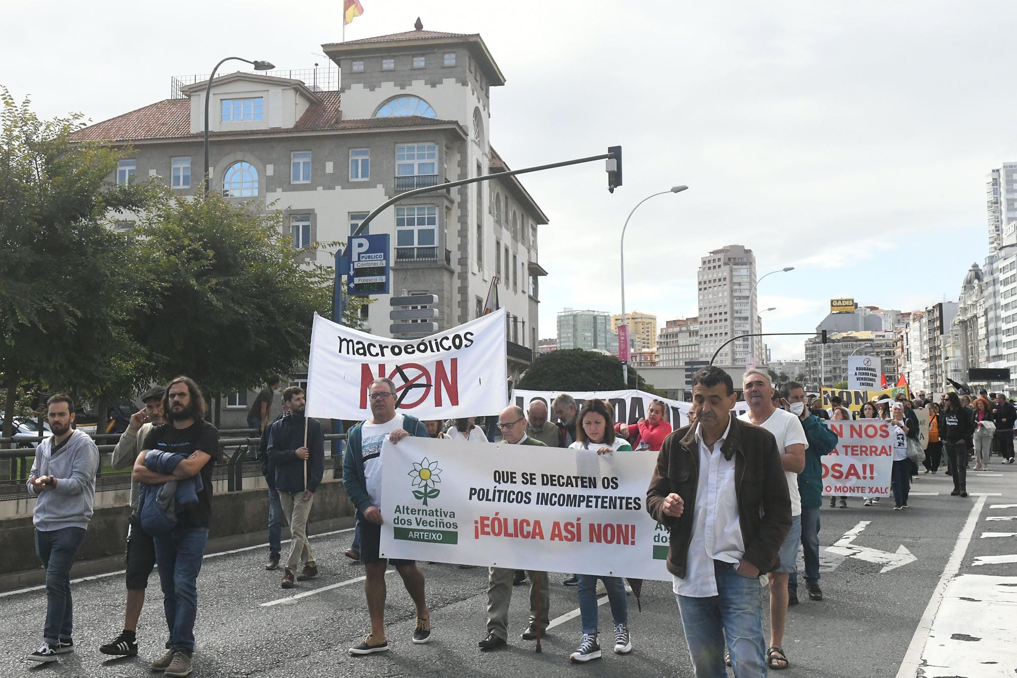 Manifestación en A Coruña contra los parques eólicos