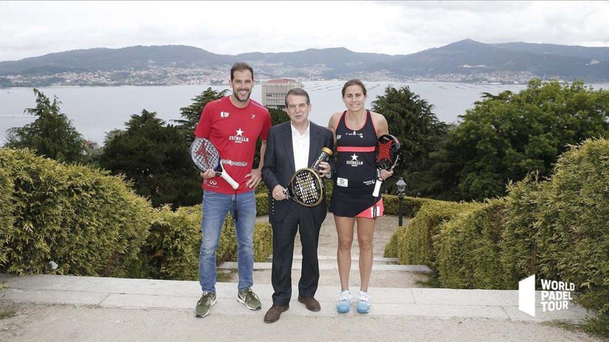 Juan Martìn Díaz, Abel Caballero y Cecilia Reiter en la Presentación del Vigo Open 2019