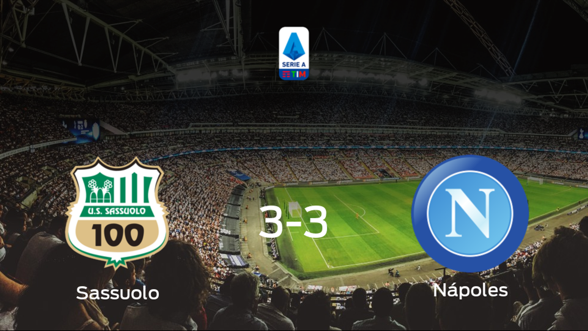 El Sassuolo y el Nápoles finalizan su encuentro liguero con un empate (3-3)