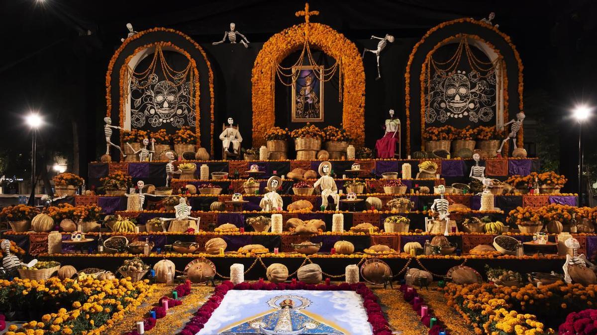 Recreación de un altar de muertos.
