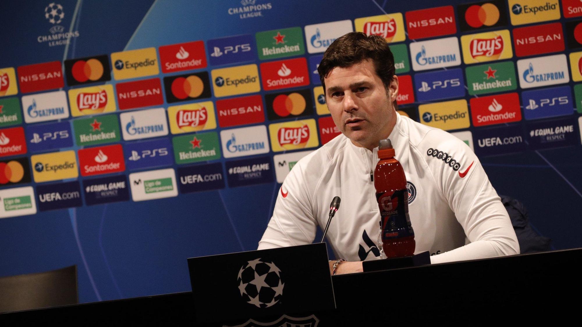 Pochettino, en la rueda de prensa que ha ofrecido en el Camp Nou.