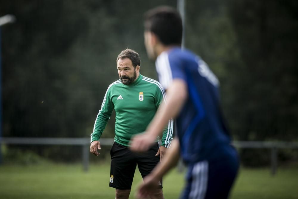 El ovetense dirigió hoy su primer entrenamiento al frente del primer equipo