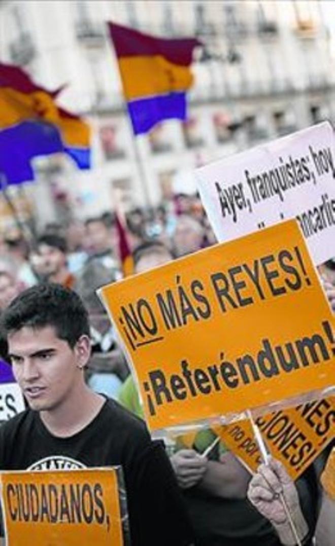 Protesta a la Puerta del Sol, dimarts.
