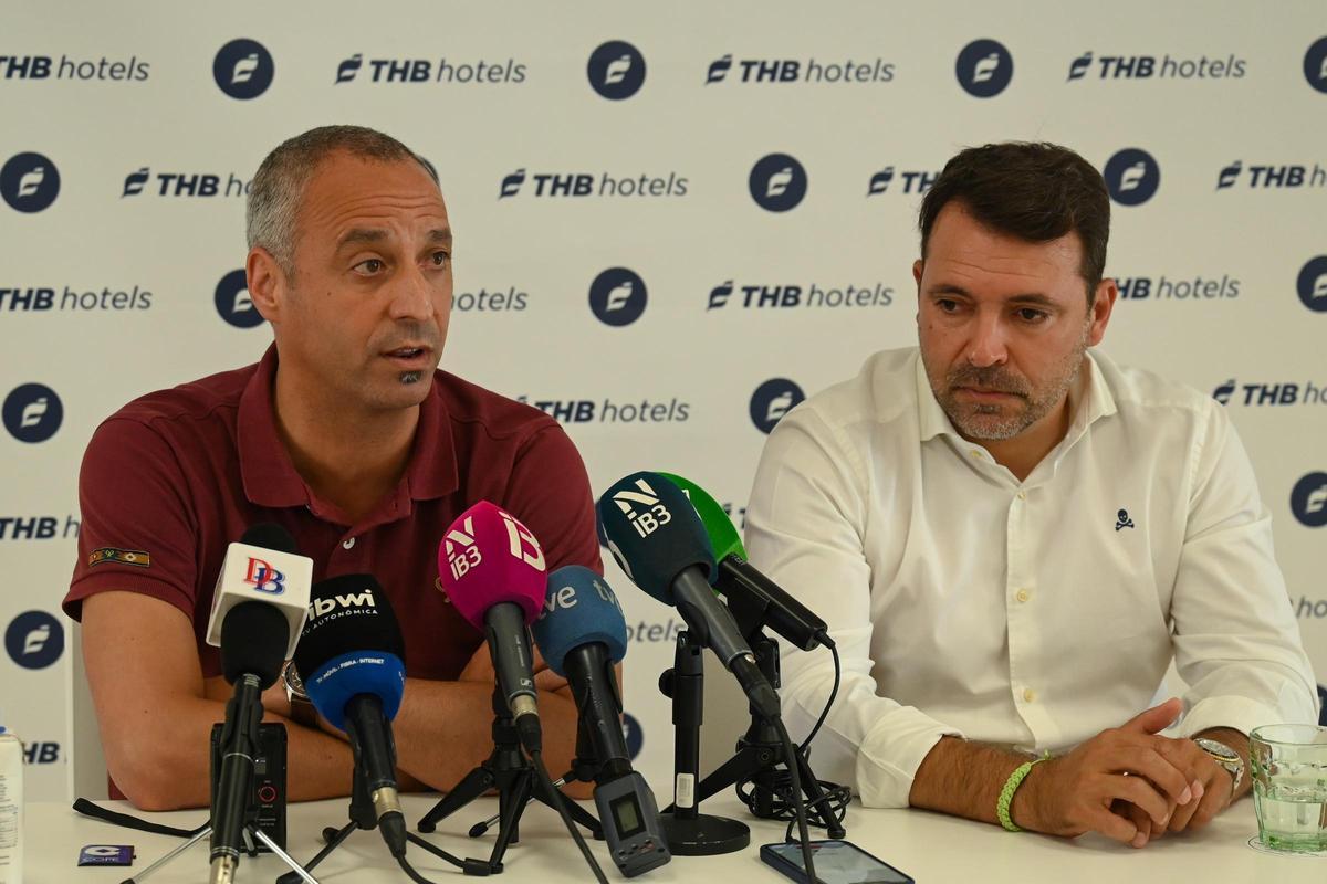 Vadillo y Tirado, en la rueda de prensa de resumen de la temporada del Palma Futsal