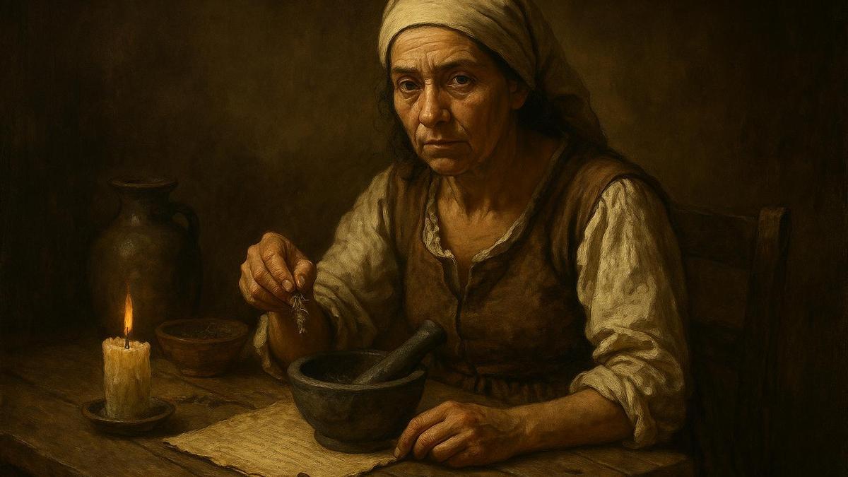 Recreación de una hechicera en el siglo XVI