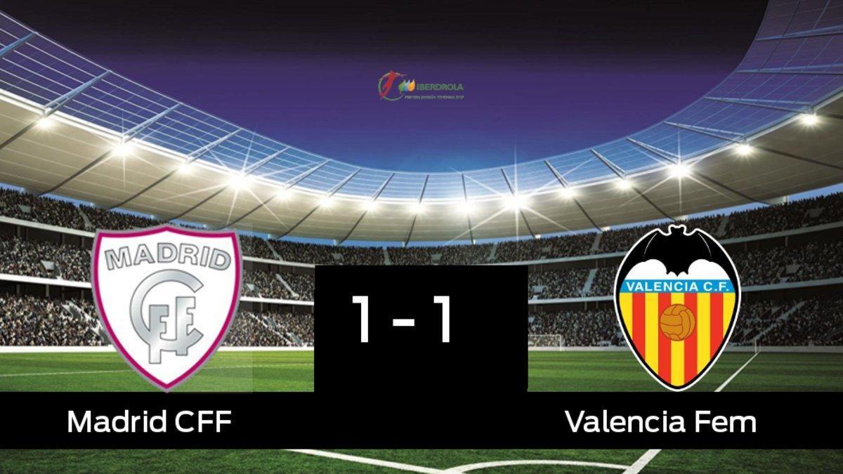 El Valencia Femenino consigue un empate a uno frente al Madrid CFF