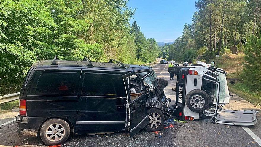 Imatge d&#039;arxiu del 24 de juliol del xoc entre dos vehicles a Anglès que va causar la mort a dues persones.