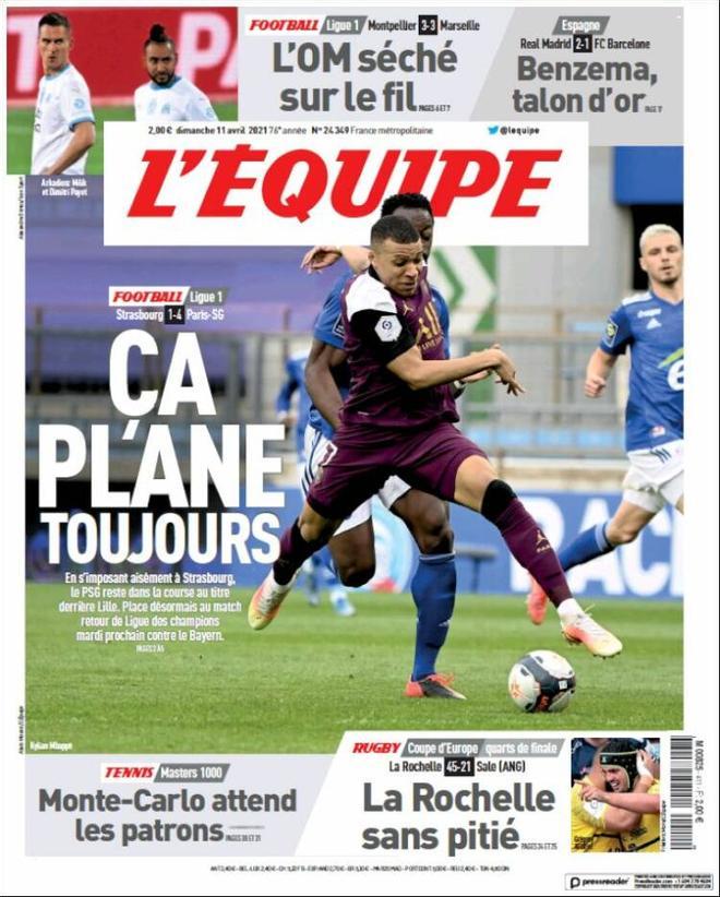 Portada de LÉquipe 11 de abril