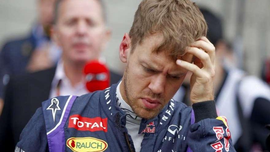 Sebastian Vettel, con el gesto serio a la conclusión de la carrera. // Diego Azubel