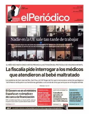 La portada de EL PERIÓDICO del 28 de marzo de 2026