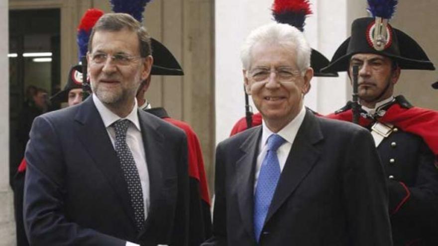 Rajoy recibe a Monti en una jornada decisiva para ambos países