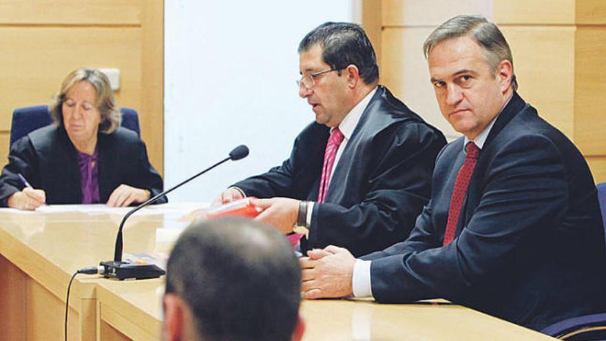 José Luis Astiazarán, presidente de la Liga, en la Audiencia Nacional, durante el conflicto con la AFE.