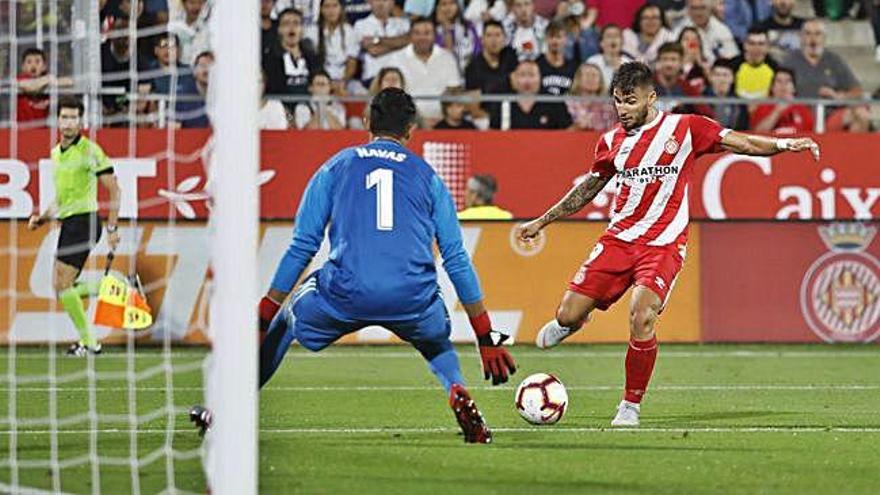 Portu prova de batre Navas en el Girona-Reial Madrid de Lliga a Montilivi.