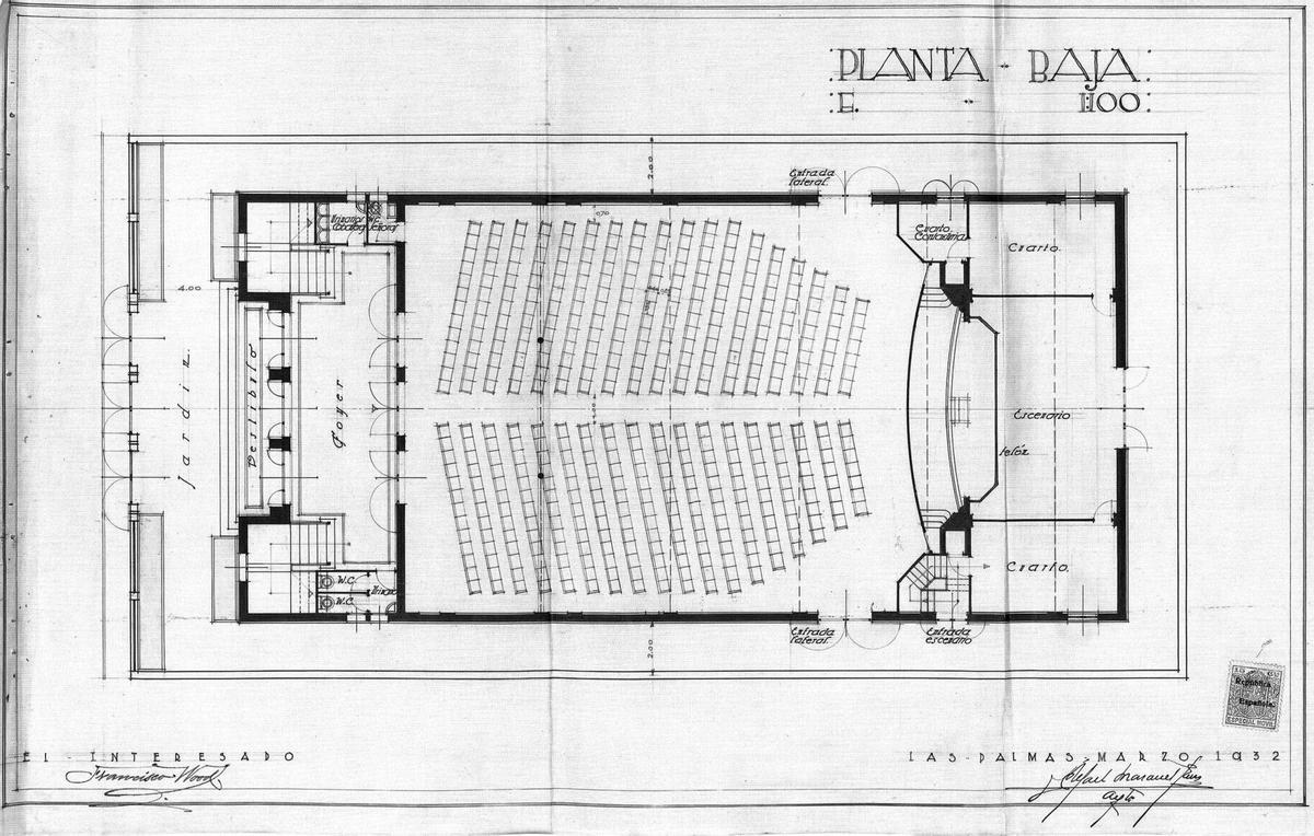 Planos originales del cine Wood.