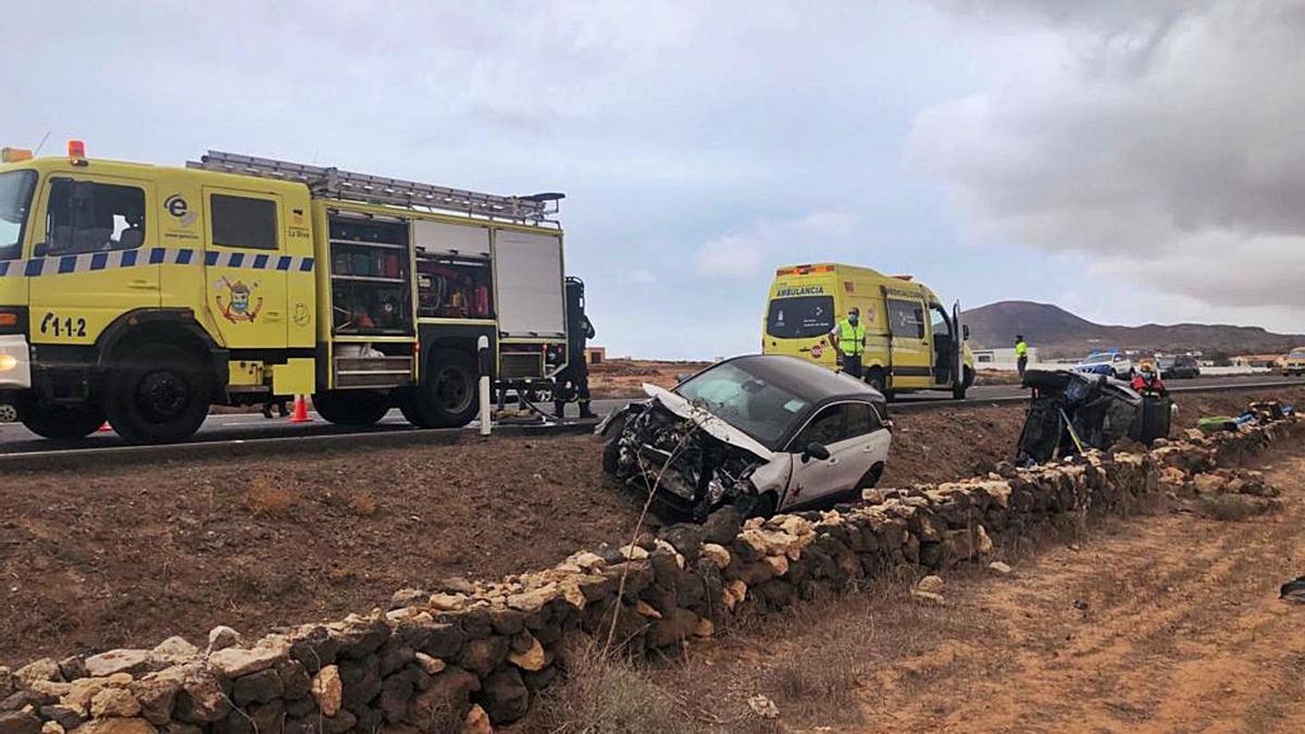 Colisión frontal  en La Oliva