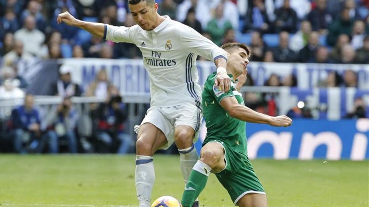 Cristiano, en el partido ante el Leganés