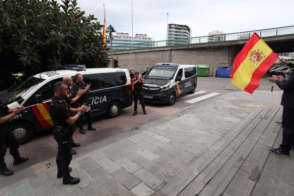 Los policías destinados en Cataluña llegan a Gijón