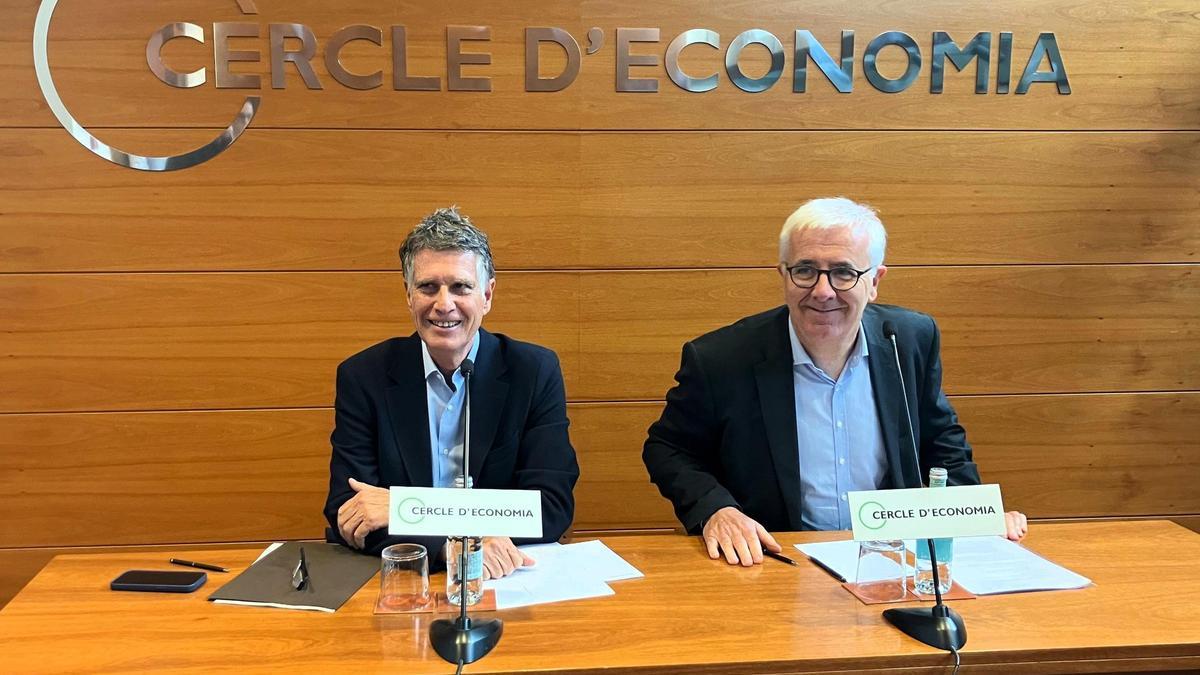El president del Cercle d'Economia, Jaume Guardiola, i el director general, Miquel Nadal