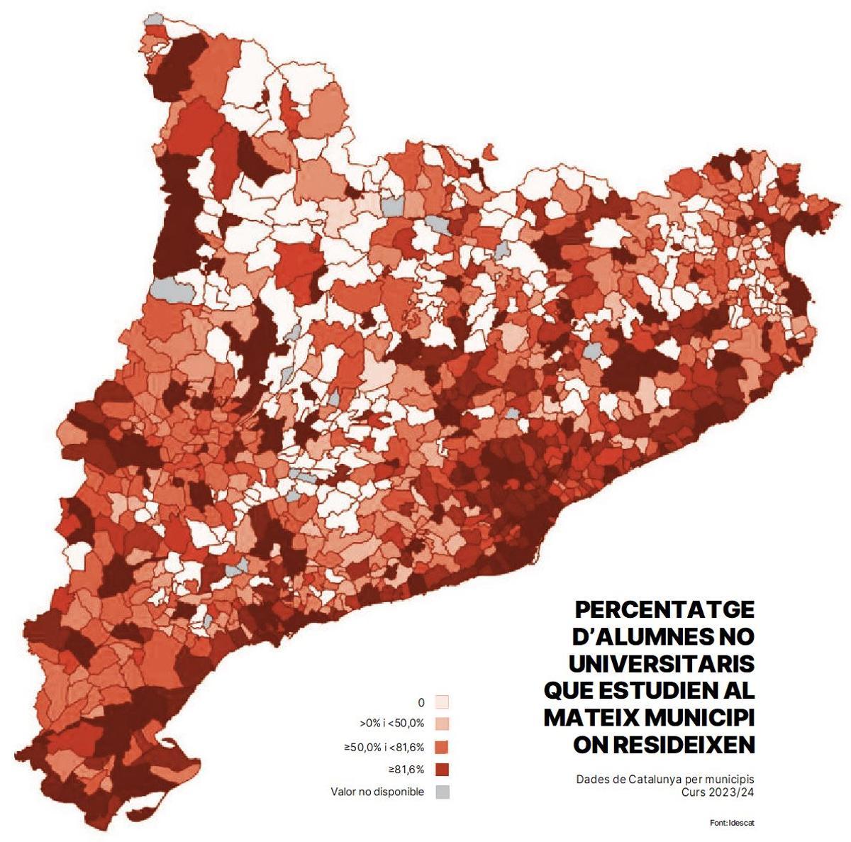 Mapa de mobilitat per estudis no universitaris