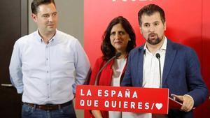 Esther Peña, junto al líder de los socialistas en Castilla y León, Luis Tudanca.