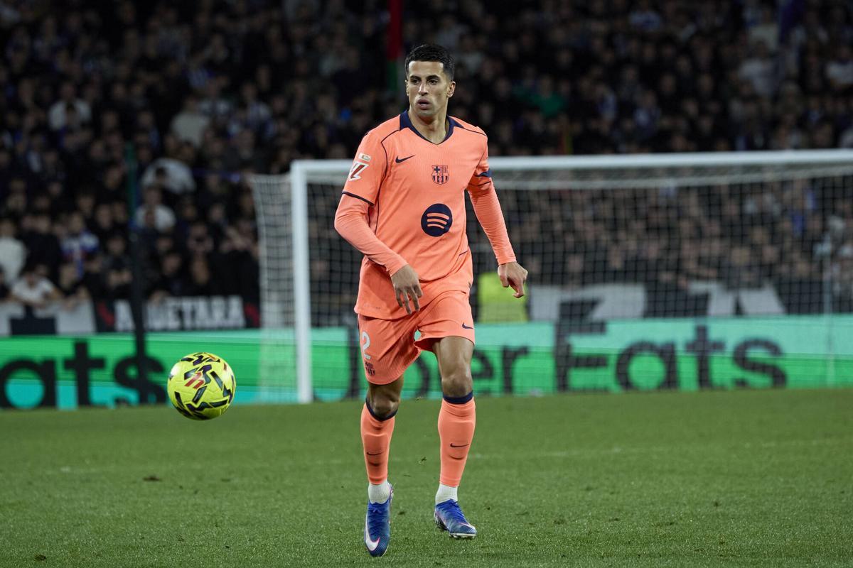 João Cancelo, en el partido de San Sebastián ante la Real Sociedad.