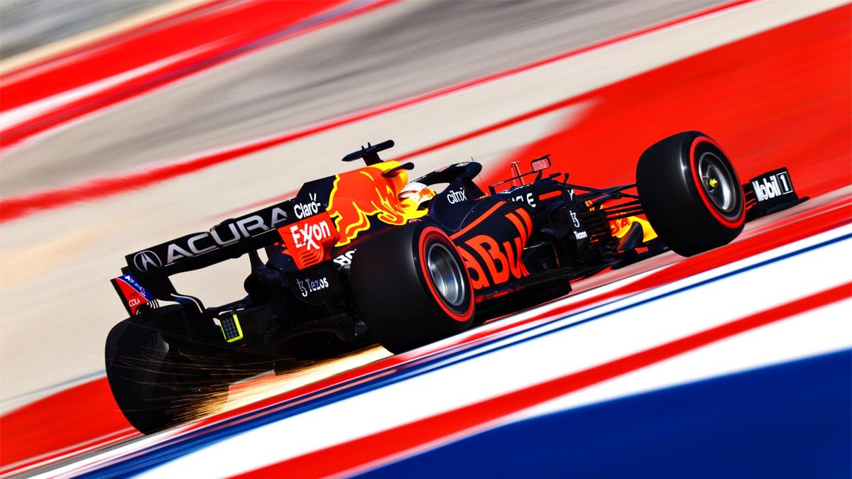 Verstappen, en acción en el circuito de Austin