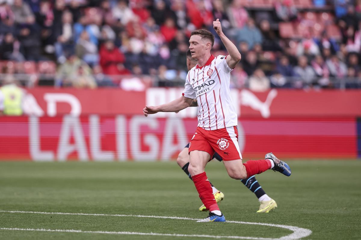 Viktor Tsygankov, en el partido de LaLiga entre el Girona y el Athletic Club en Montilivi