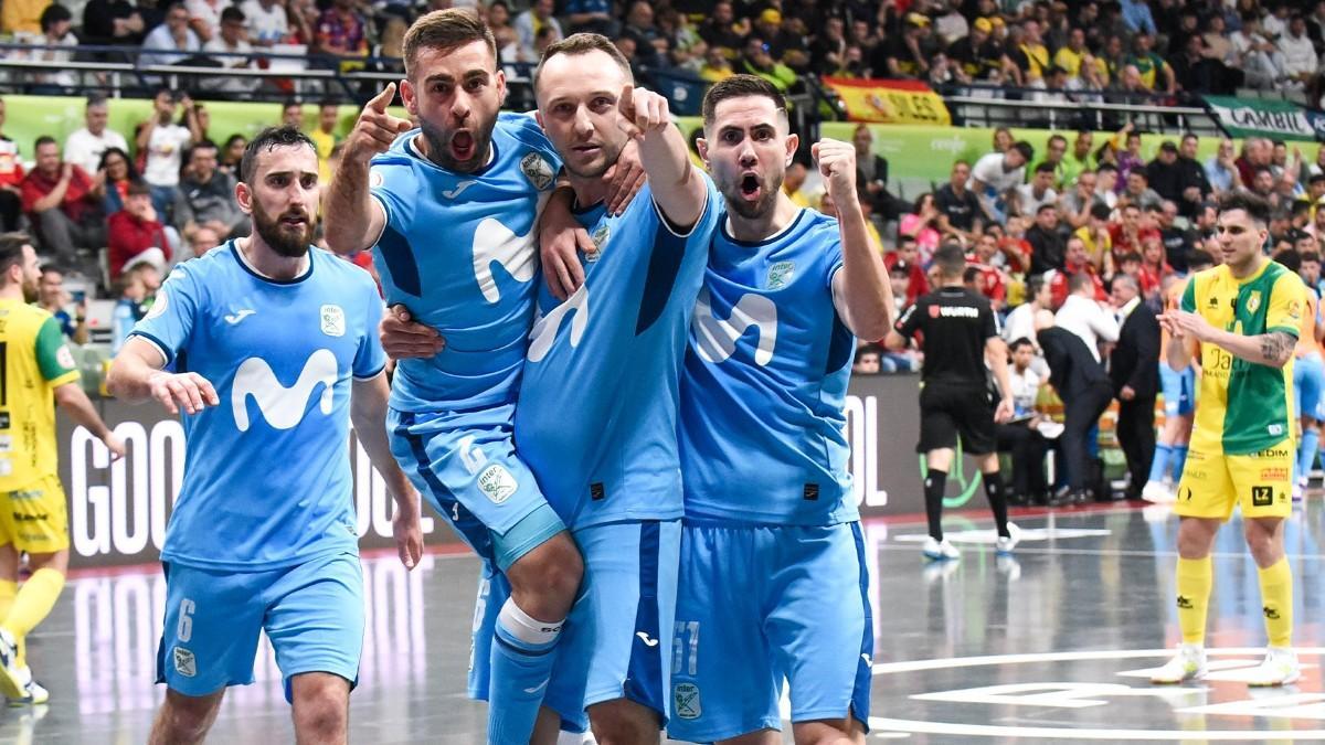 El Movistar Inter celebra su pase a semifiales ante el Jaén