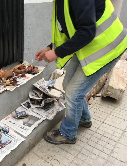 Visita a las obras del interior de la iglesia de Santiago