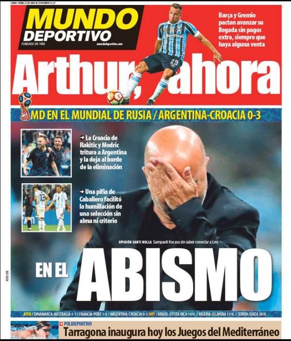 Portada MUNDO DEPORTIVO viernes 22 de junio