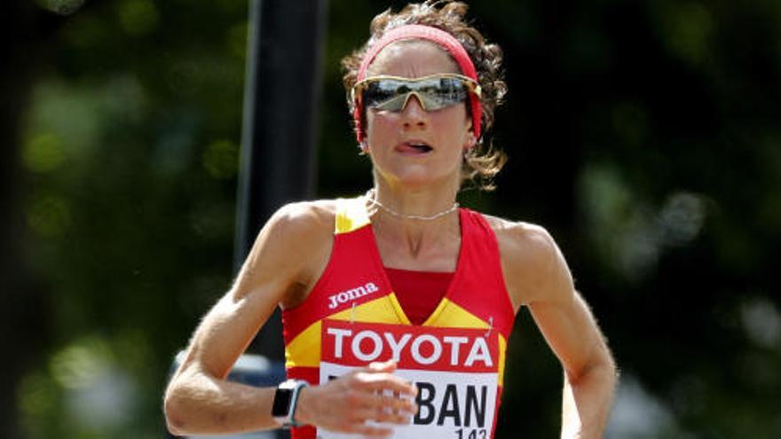 Marta Esteban, durante la participación en el Maratón de Londres