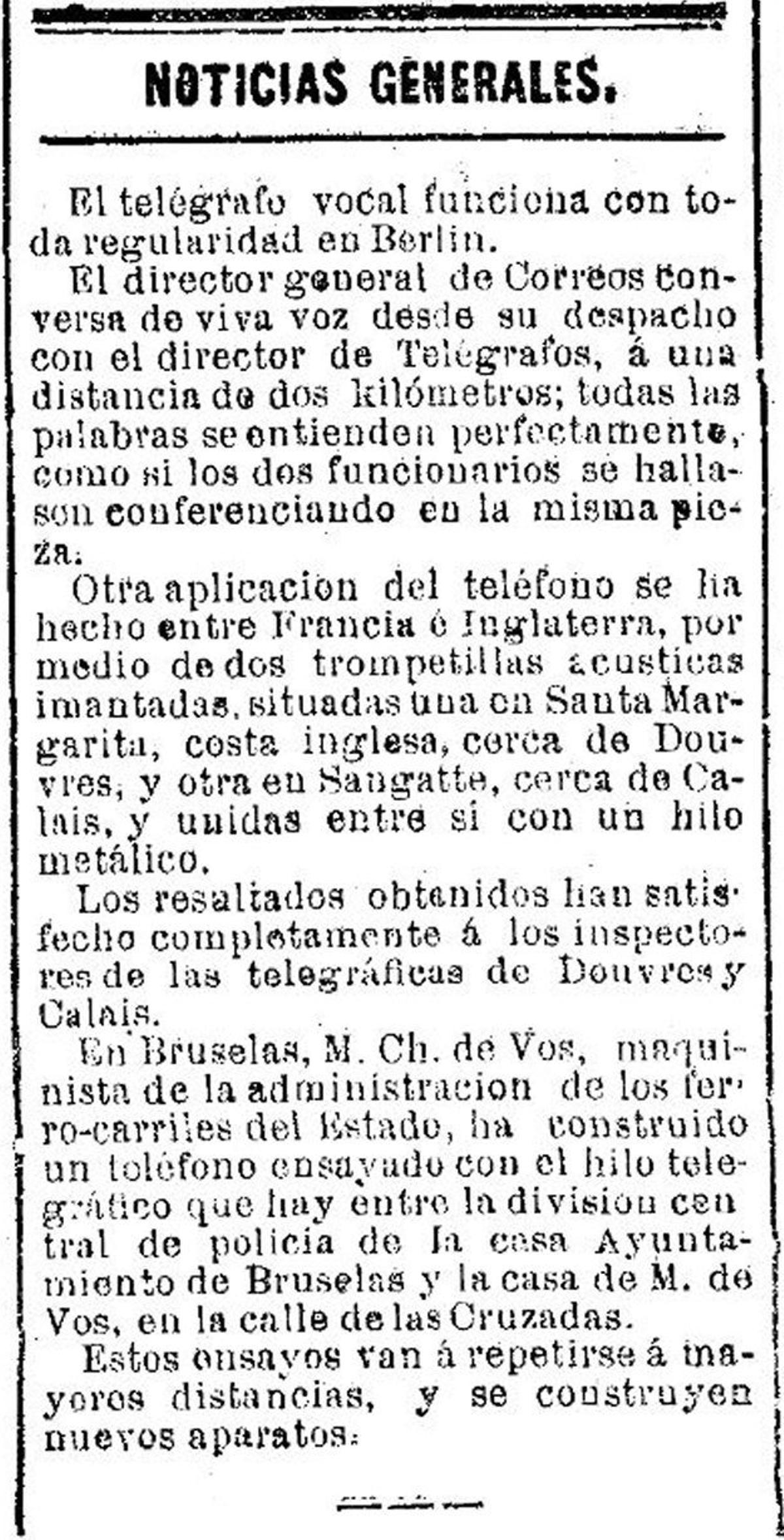150 años  del teléfono Así llegó a Galicia el invento de Graham Bell