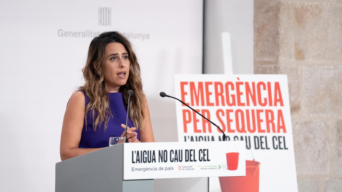 La portavoz del Govern, Patrícia Plaja, este martes en rueda de prensa.