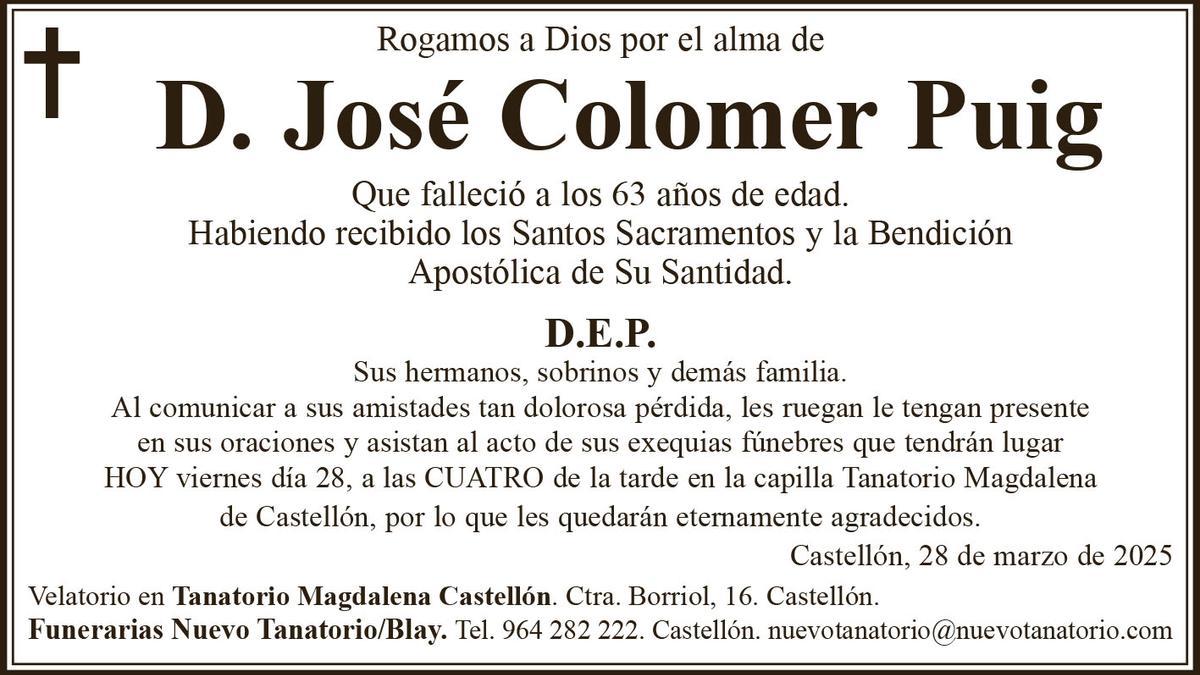 D. José Colomer Puig
