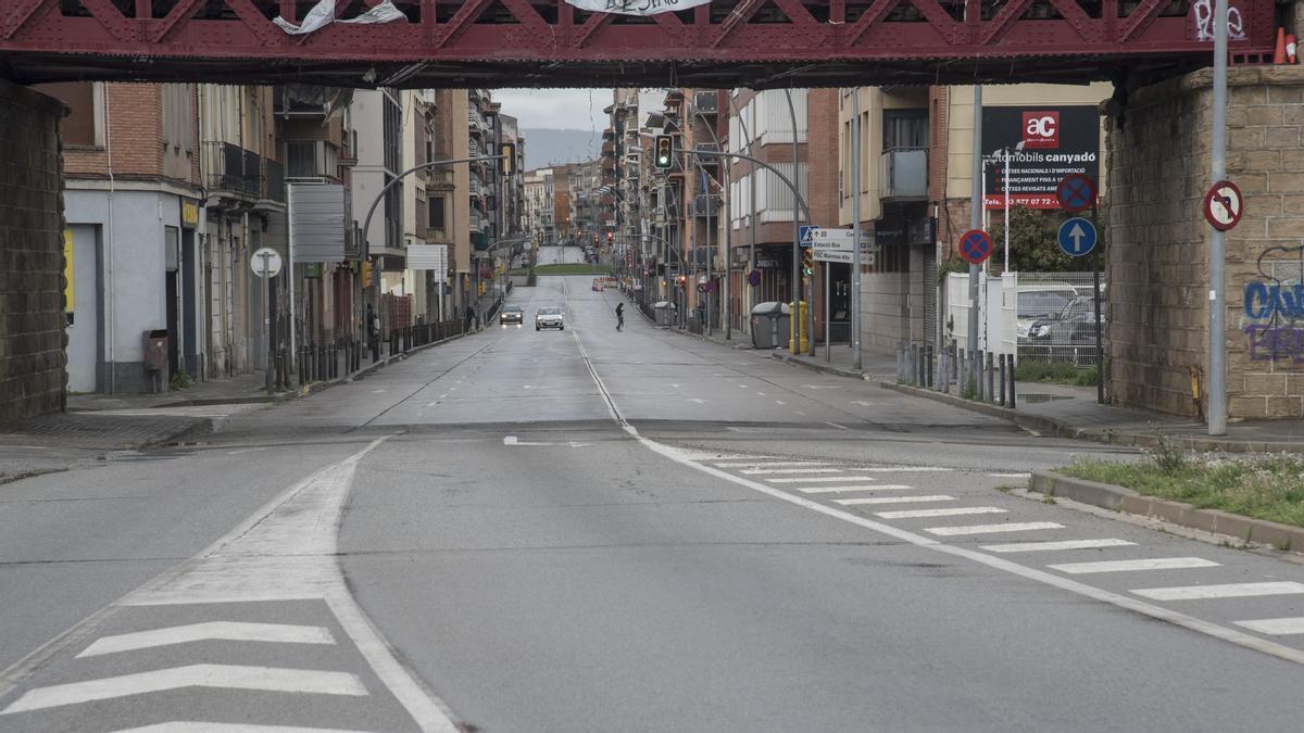 Vista d&#039;un tram de la carretera de Vic de Manresa